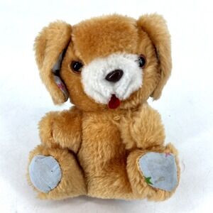 Vintage Dan Brechner Plush Little Orange Brown Dog 5" Tongue Out‎ Star Feet Ears